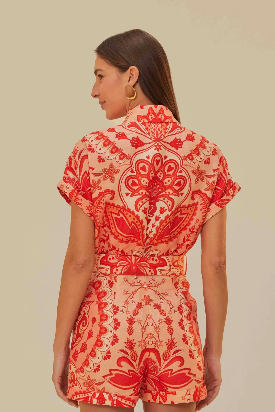 FARM Rio Combinaison Courte<Barboteuse Jaipur rouge