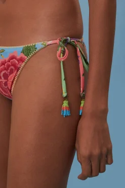 FARM Rio Bikinis<Bas de bikini à fleurs et foulards noués sur le côté