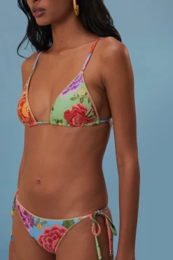 FARM Rio Bikinis<Bas de bikini à fleurs et foulards noués sur le côté
