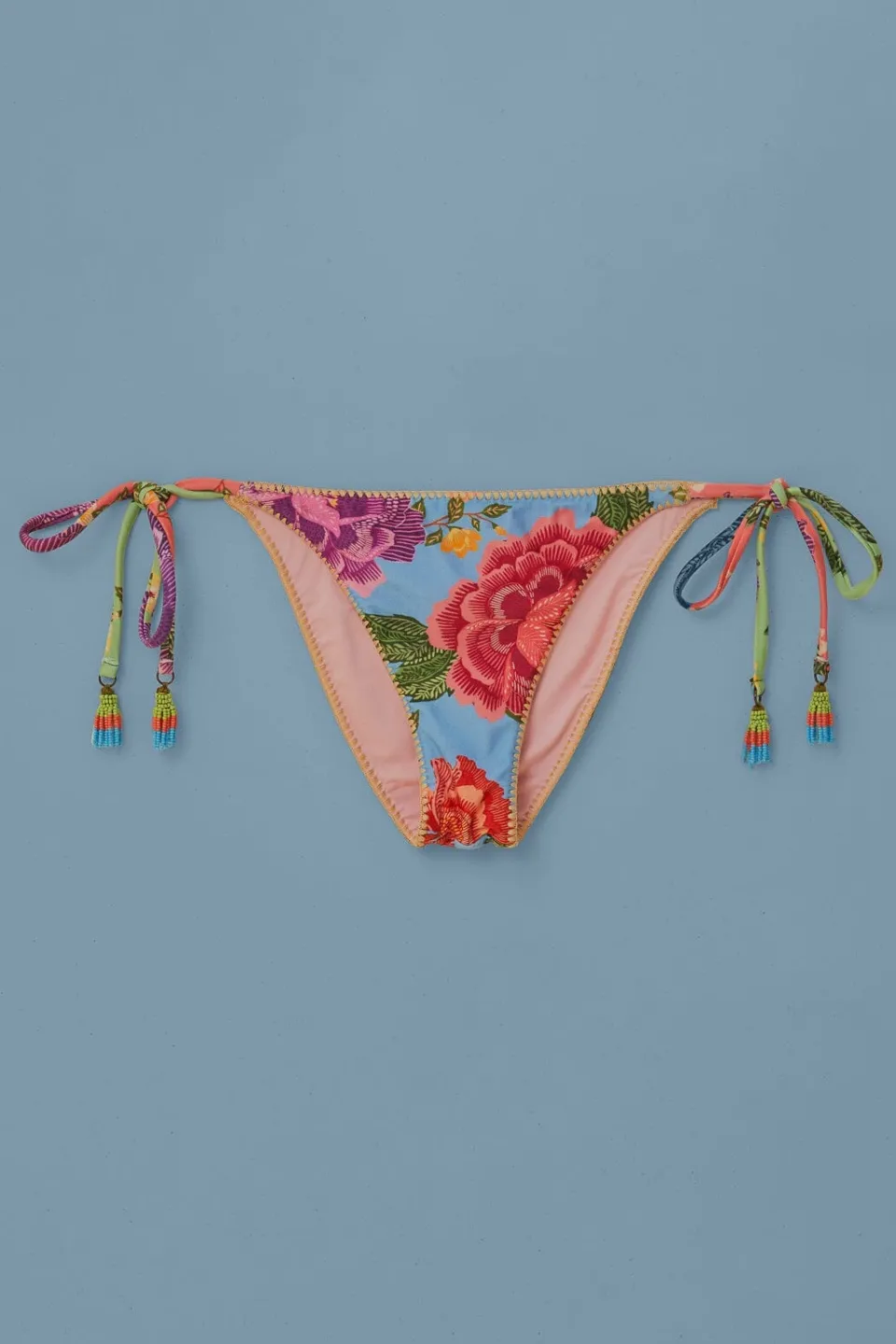 FARM Rio Bikinis<Bas de bikini à fleurs et foulards noués sur le côté