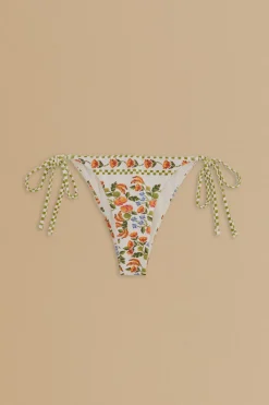FARM Rio Bikinis<Bas de bikini blanc Banana Vitamin noué sur les côtés