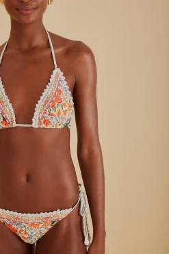 FARM Rio Bikinis<Bas de bikini Bloom Garden noué sur les côtés