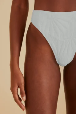 FARM Rio Bikinis<Bas de bikini en matelassé banane Off-White
