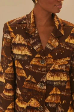 FARM Rio  Vestes<Blazer découpé marron Shuhu