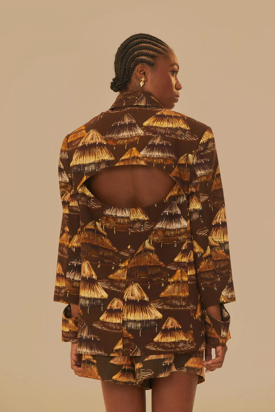 FARM Rio Vestes<Blazer découpé marron Shuhu