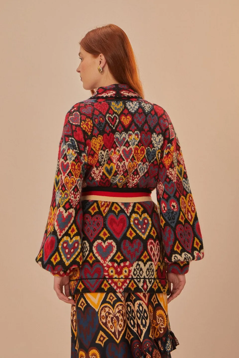 FARM Rio Vestes<Blazer en tricot ikat à coeurs