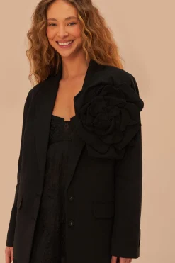 FARM Rio Vestes<Blazer fleuri noir