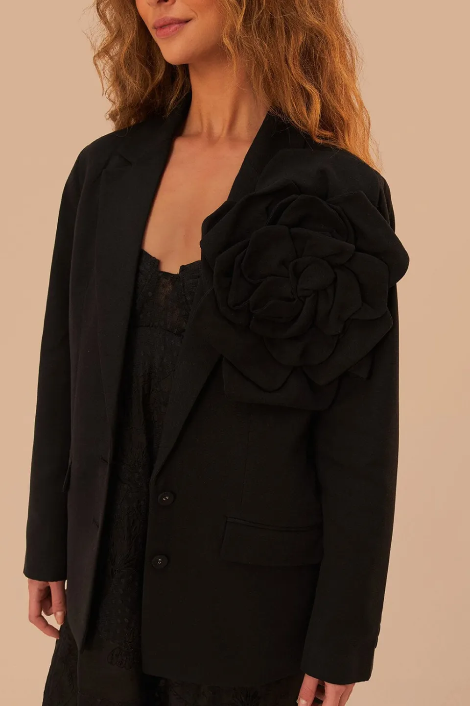 FARM Rio Vestes<Blazer fleuri noir