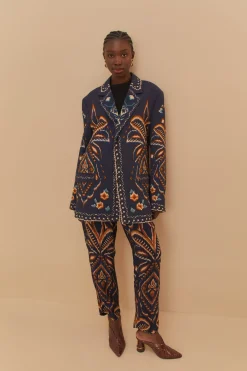 FARM Rio Vestes<Blazer Ikat bleu ananas