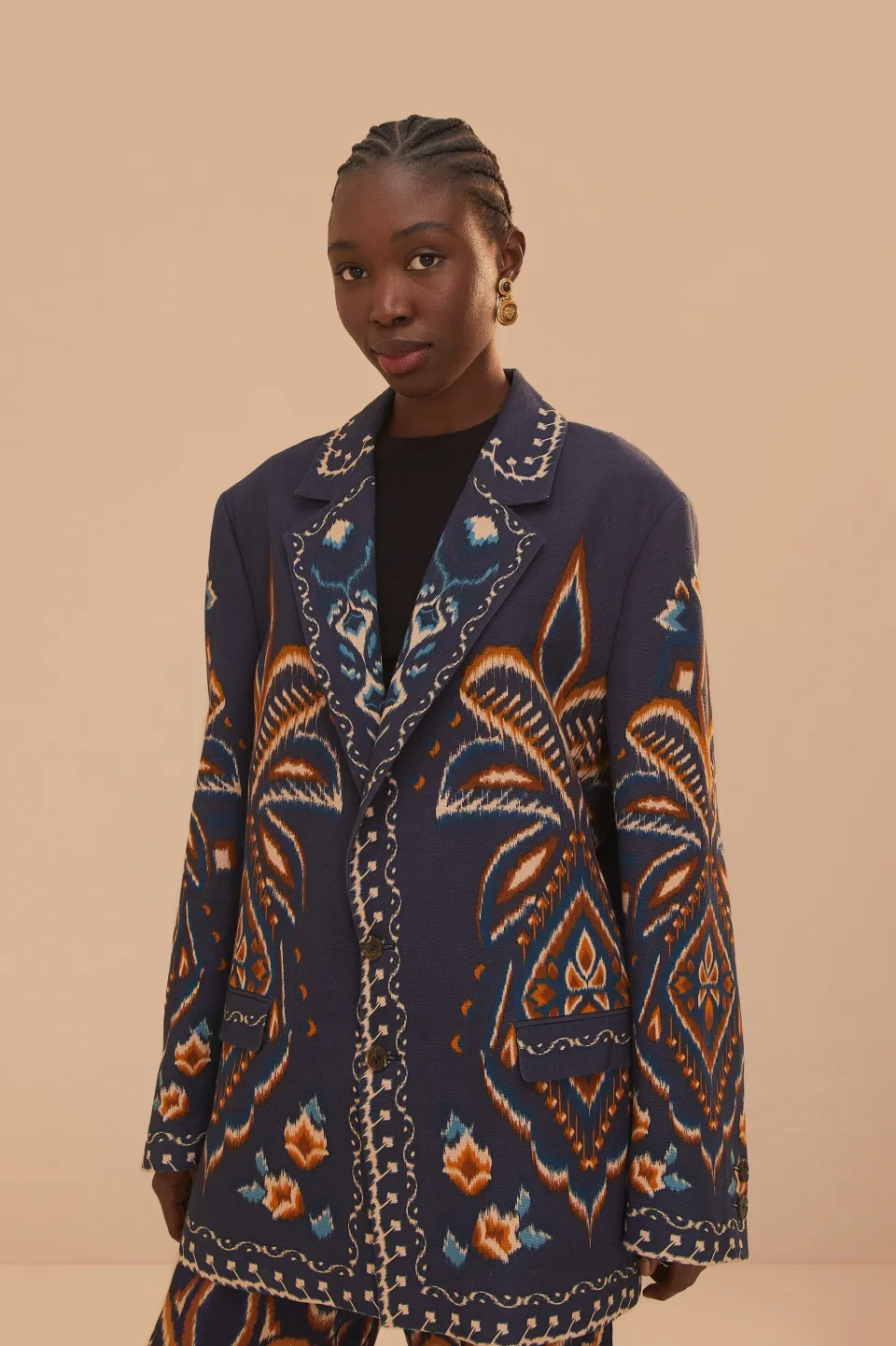FARM Rio Vestes<Blazer Ikat bleu ananas