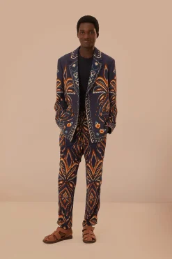 FARM Rio Vestes<Blazer Ikat bleu ananas