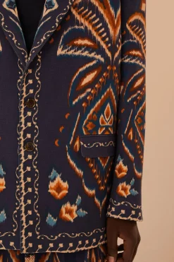 FARM Rio Vestes<Blazer Ikat bleu ananas