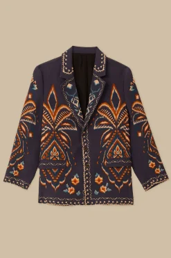 FARM Rio Vestes<Blazer Ikat bleu ananas