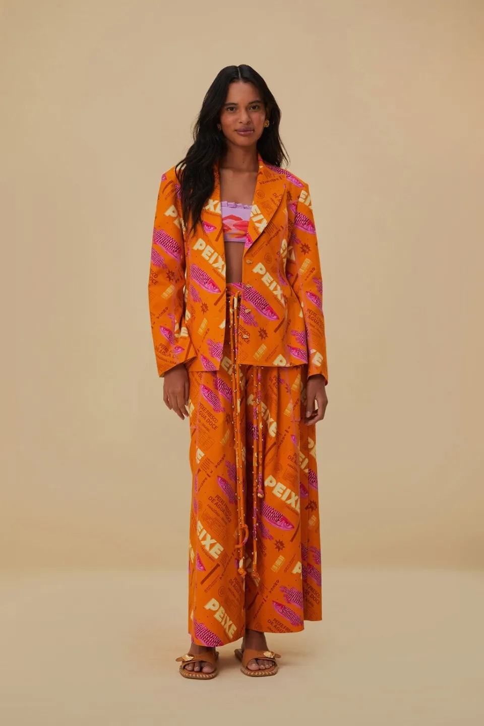 FARM Rio Vestes<Blazer orange coupe poisson frais