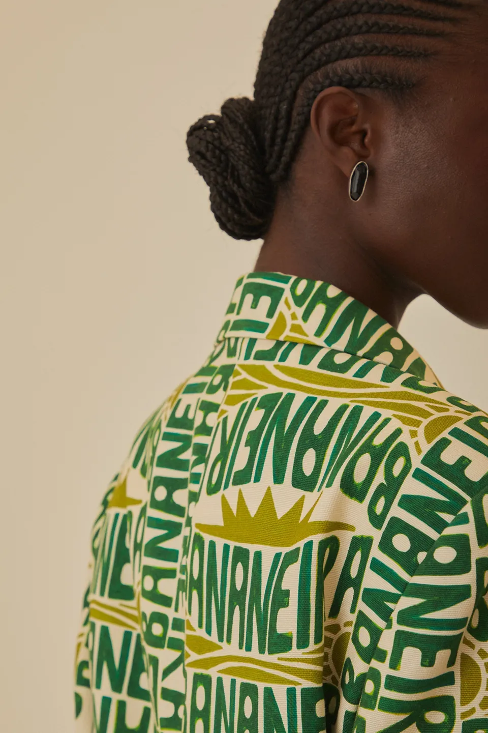 FARM Rio Vestes<Blazer typographie banane blanc cassé
