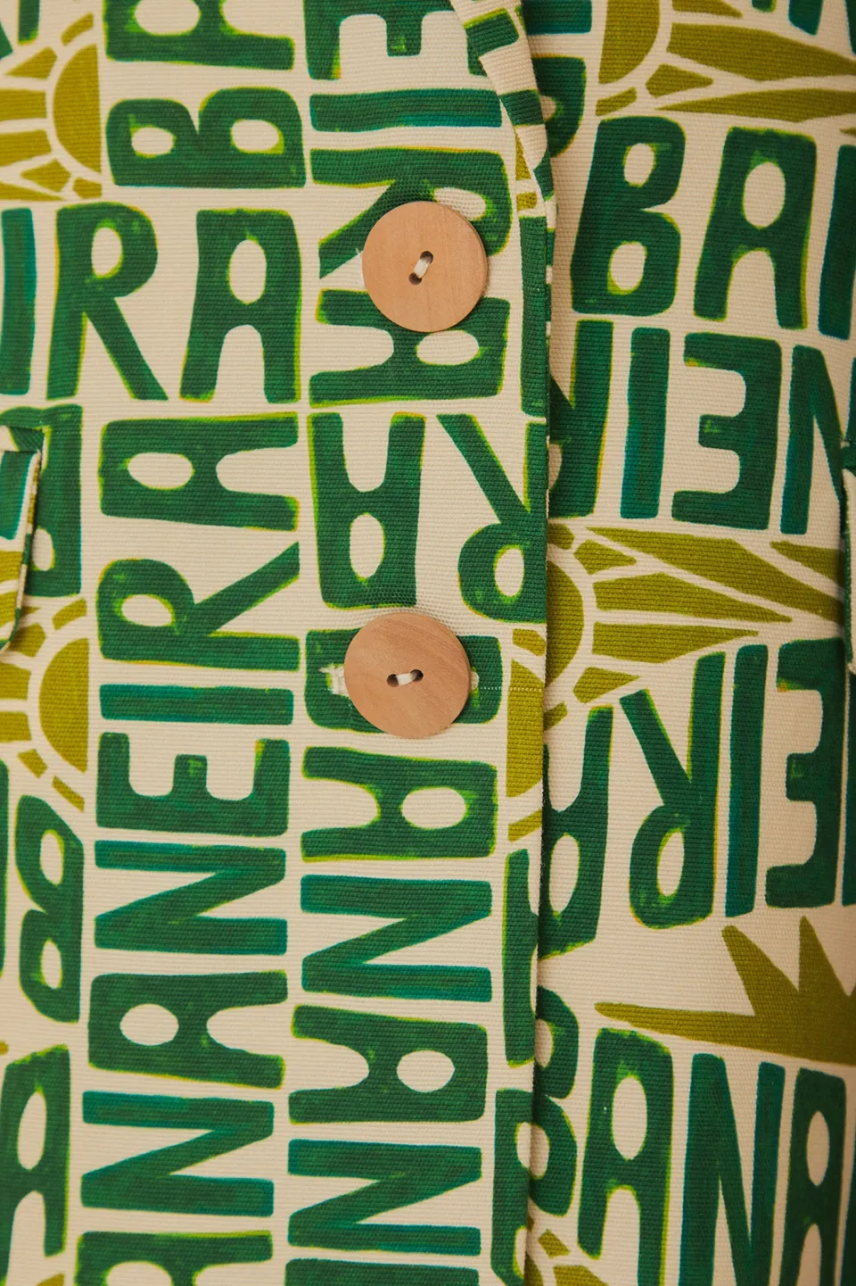 FARM Rio Vestes<Blazer typographie banane blanc cassé