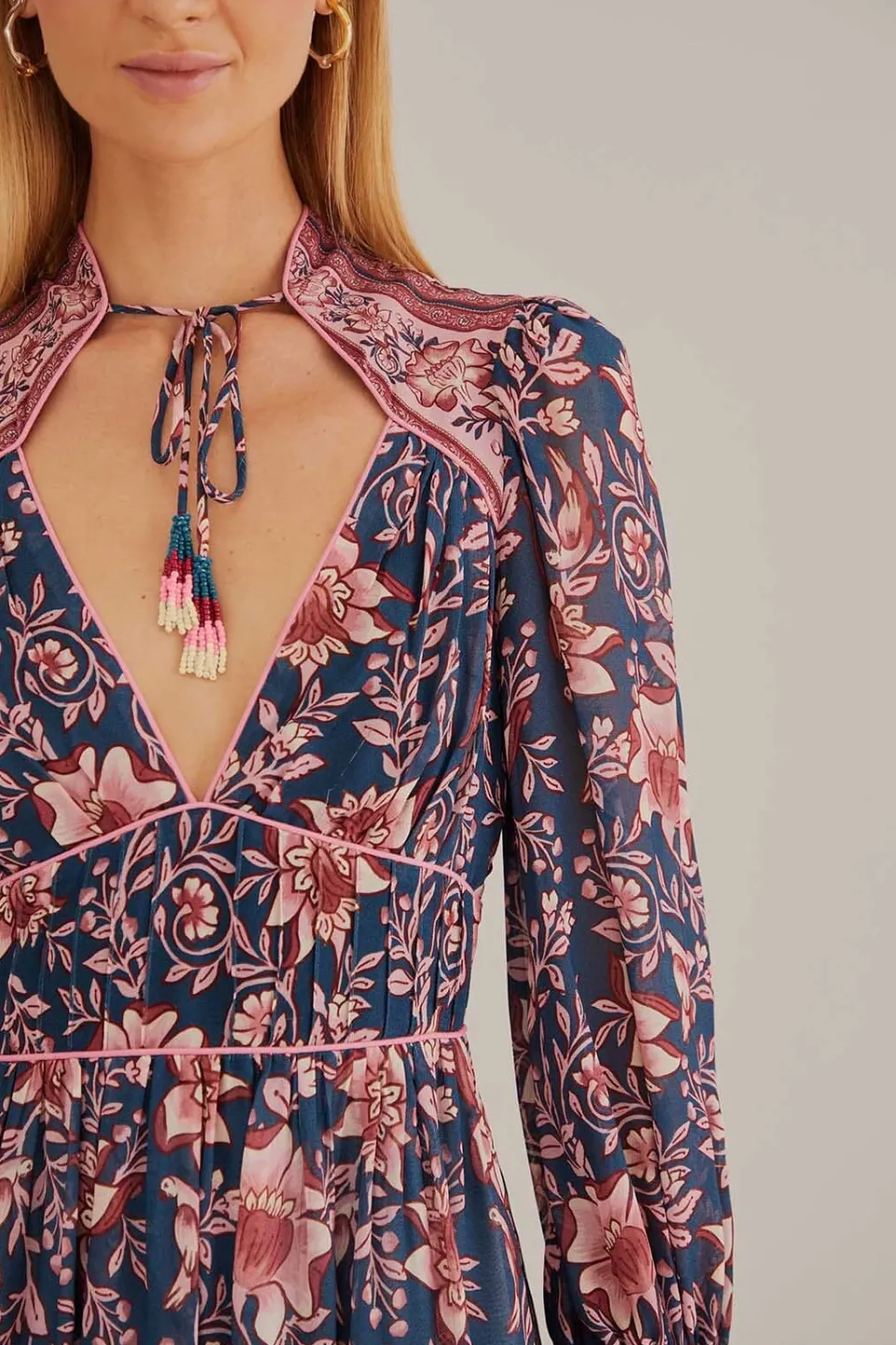 FARM Rio Robes Courtes<Bleu sarcelle - Robe courte à manches longues Ainika Charm