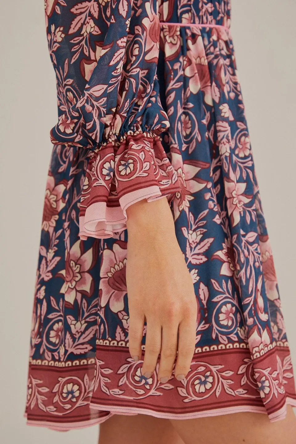 FARM Rio Robes Courtes<Bleu sarcelle - Robe courte à manches longues Ainika Charm