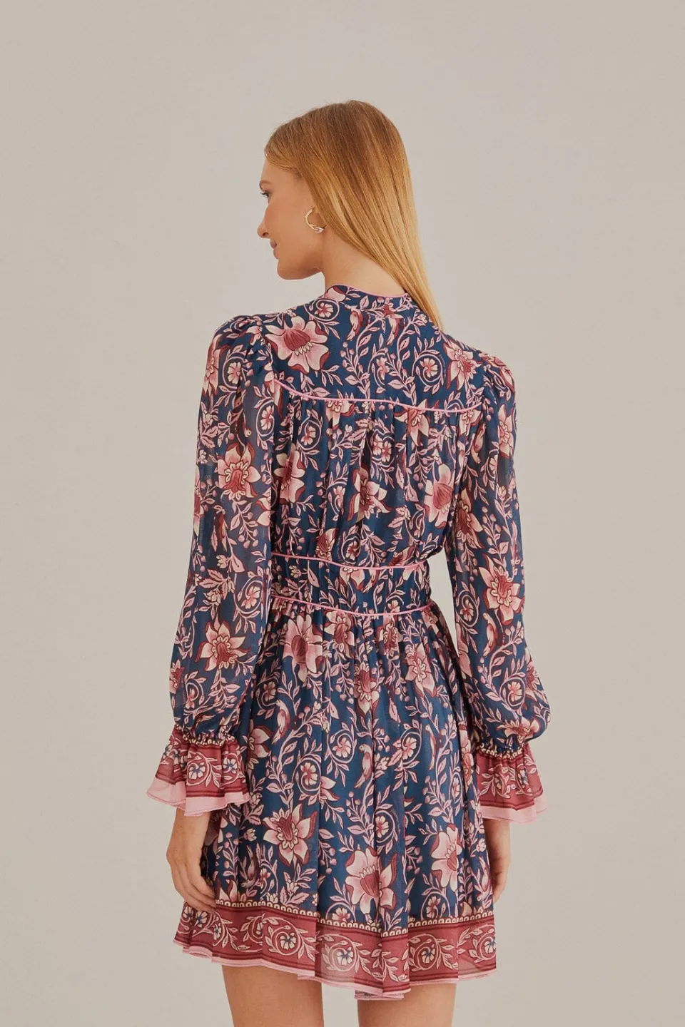 FARM Rio Robes Courtes<Bleu sarcelle - Robe courte à manches longues Ainika Charm