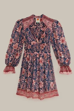 FARM Rio Robes Courtes<Bleu sarcelle - Robe courte à manches longues Ainika Charm