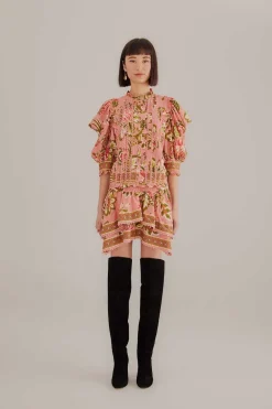 FARM Rio Chemisiers<Blouse à manches courtes florale Aura rose tendre