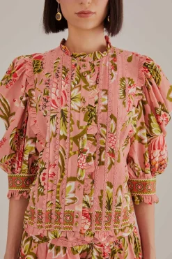 FARM Rio  Chemisiers<Blouse à manches courtes florale Aura rose tendre