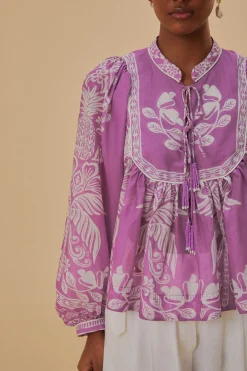 FARM Rio Chemisiers<Blouse à manches longues lilas Sweet Garden