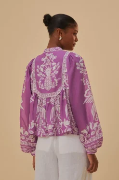 FARM Rio Chemisiers<Blouse à manches longues lilas Sweet Garden