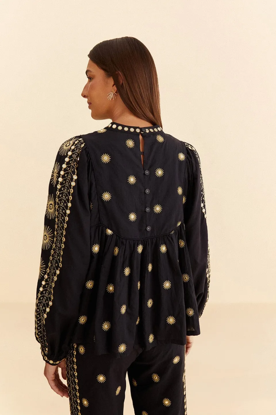 FARM Rio Chemisiers<Blouse Brodée Soleil