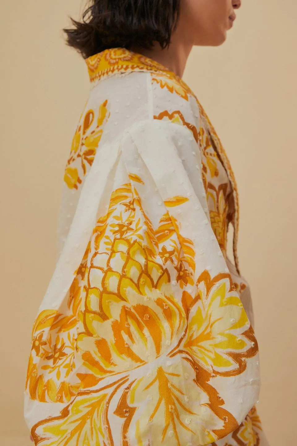 FARM Rio Chemisiers<Blouse fleurie Aura blanc cassé