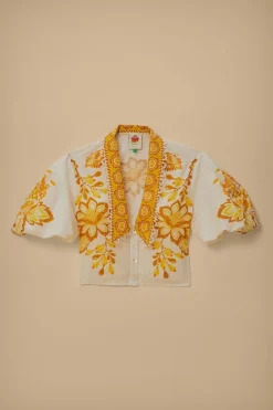 FARM Rio Chemisiers<Blouse fleurie Aura blanc cassé