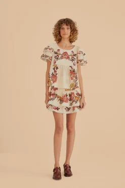 FARM Rio Chemisiers<Blouse Fleurs Léopard Sable