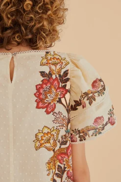 FARM Rio Chemisiers<Blouse Fleurs Léopard Sable