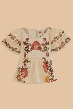FARM Rio Chemisiers<Blouse Fleurs Léopard Sable