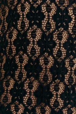 FARM Rio Chemisiers<Blouse noire à manches longues en dentelle