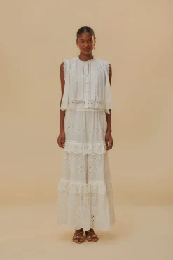 FARM Rio Chemisiers<Blouse sans manches en coton biologique blanc cassé