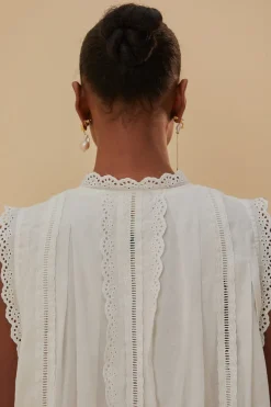 FARM Rio Chemisiers<Blouse sans manches en coton biologique blanc cassé