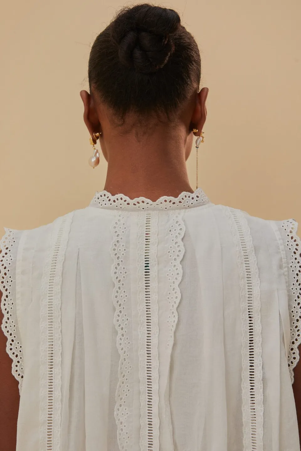 FARM Rio Chemisiers<Blouse sans manches en coton biologique blanc cassé