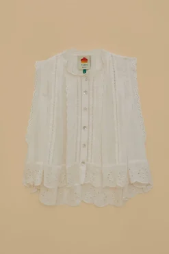 FARM Rio Chemisiers<Blouse sans manches en coton biologique blanc cassé