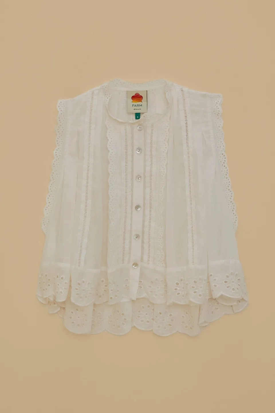 FARM Rio Chemisiers<Blouse sans manches en coton biologique blanc cassé