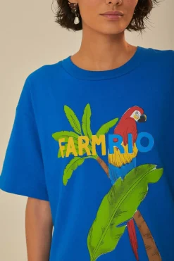 FARM Rio T-shirts<Blue Farm Rio - T-shirt décontracté en coton biologique