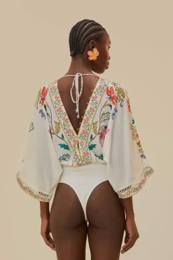 FARM Rio Bodys<Body à fleurs insectes blanc cassé
