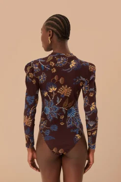 FARM Rio Bodys<Body de jardin brodé marron
