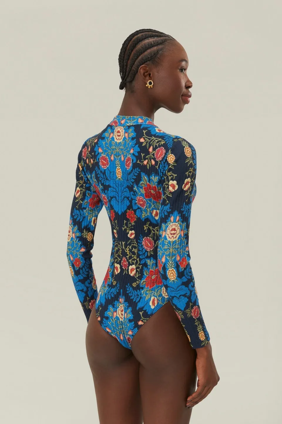 FARM Rio Bodys<Body en coton biologique à motif arabesque bleu