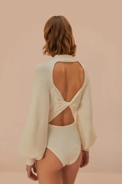 FARM Rio  Bodys<Body en tricot blanc cassé