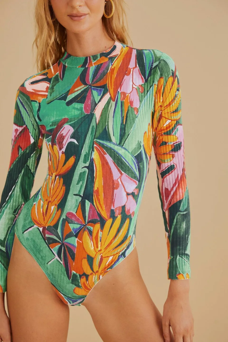 FARM Rio Bodys<Body multicolore en coton biologique à feuillage de banane