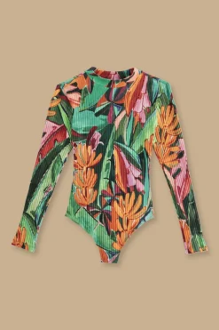 FARM Rio Bodys<Body multicolore en coton biologique à feuillage de banane