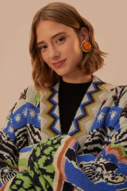 FARM Rio Gilets<Cardigan Ainika à motif zèbre