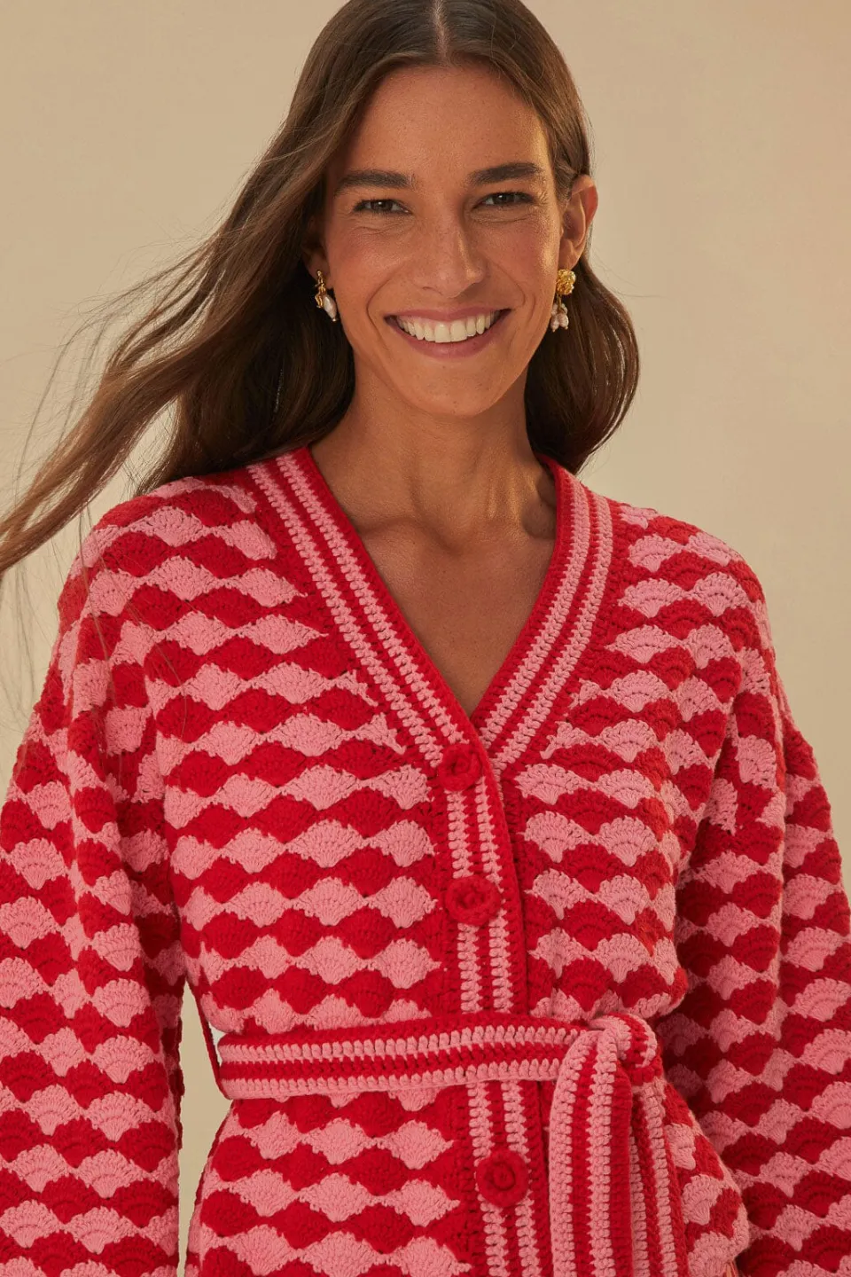 FARM Rio Gilets<Cardigan au crochet en point d'éventail