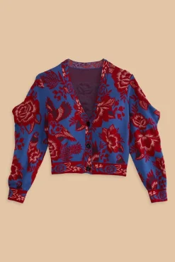 FARM Rio Gilets<Cardigan de jardin en dentelle bleue